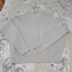 Premise Silver Mock Neck Pull Over Raglan Sleeve Oversize Sweater SIze Small NWT